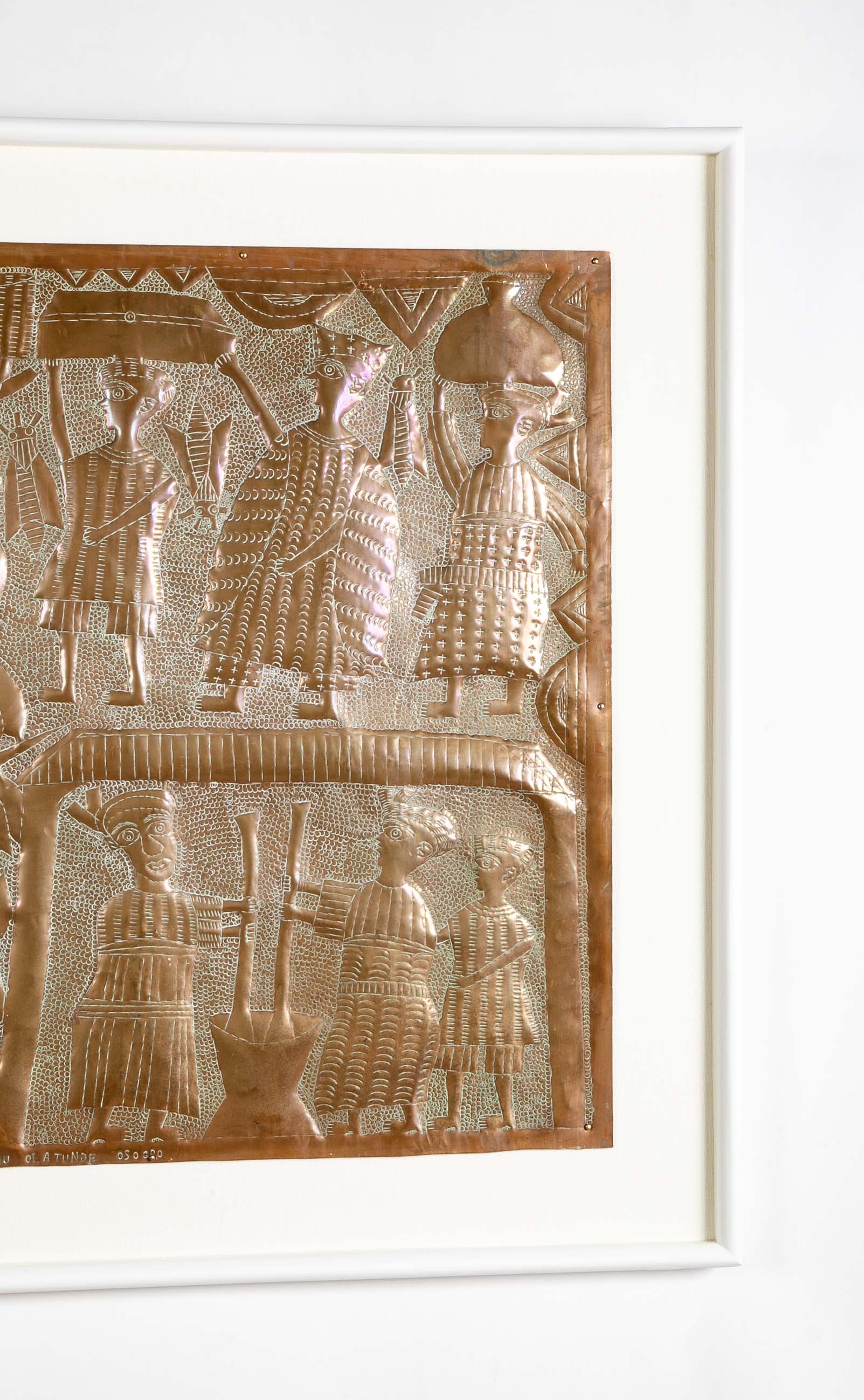 Repousse Copper "Osogbo Panel" by Nigerian Artist Asiru Olatunde