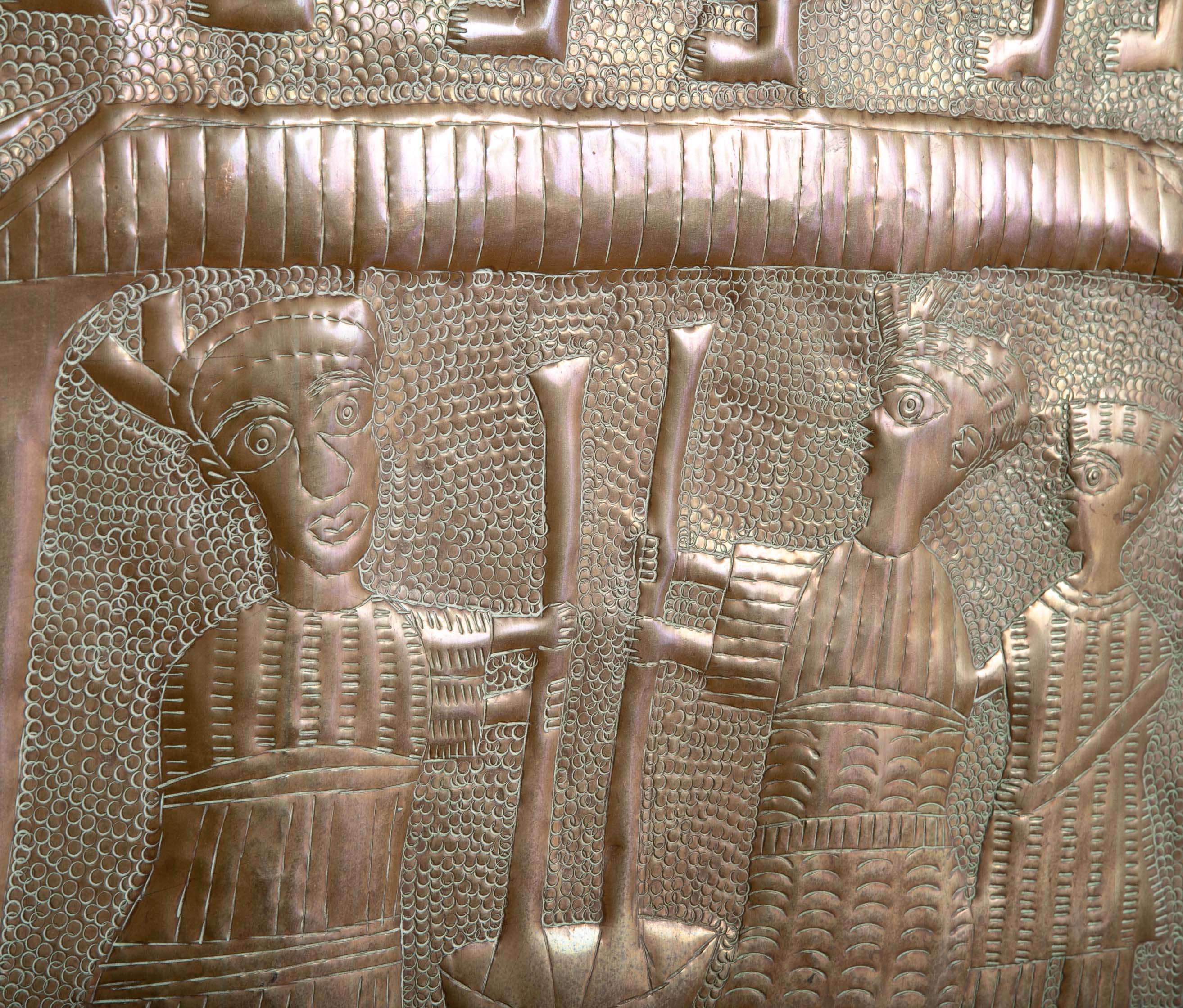 Repousse Copper "Osogbo Panel" by Nigerian Artist Asiru Olatunde