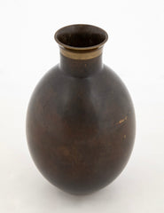 SOLD 3/15/25 Just Andersen Patinated Bronze Ovoid Vase - Design B2056