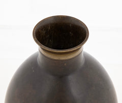 SOLD 3/15/25 Just Andersen Patinated Bronze Ovoid Vase - Design B2056