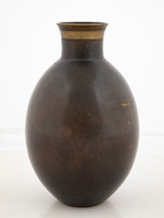 SOLD 3/15/25 Just Andersen Patinated Bronze Ovoid Vase - Design B2056