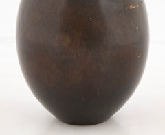 SOLD 3/15/25 Just Andersen Patinated Bronze Ovoid Vase - Design B2056