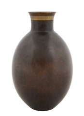SOLD 3/15/25 Just Andersen Patinated Bronze Ovoid Vase - Design B2056