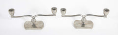 Just Andersen Pair of Two Arm Pewter Candlesticks