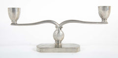 Just Andersen Pair of Two Arm Pewter Candlesticks