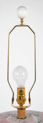 Large Variegated Pink Glazed Ceramic Lamp