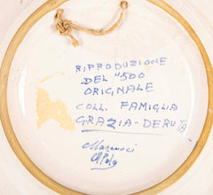 Deruta Reproduction "Bella Donna" Style Plate with Figure in Loose Blouse