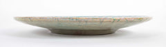 Pewabic Pottery Charger with Iridescent Aqua Glazed Rim