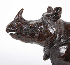 "Savana" Bronze Rhinoceros by French Sculptor Robert Godefroy