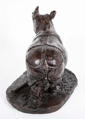 "Savana" Bronze Rhinoceros by French Sculptor Robert Godefroy