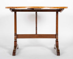 French 19th Century Round Fruitwood Tilt Top Table