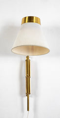 Pair of Adjustable Brass Wall Lamps
