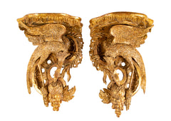 Pair of George II Style Carved Giltwood Wall Brackets