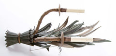 A Pair of Painted Tole and Brass Faux Bamboo Form Wall Sconces