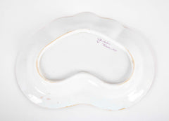 A Dragons in Compartments Scalloped Serving Dish by Chamberlains Worcester