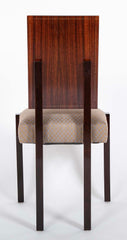 Set of 10 Mahogany Dining Chairs with Brass Medallions by Andre Sornay