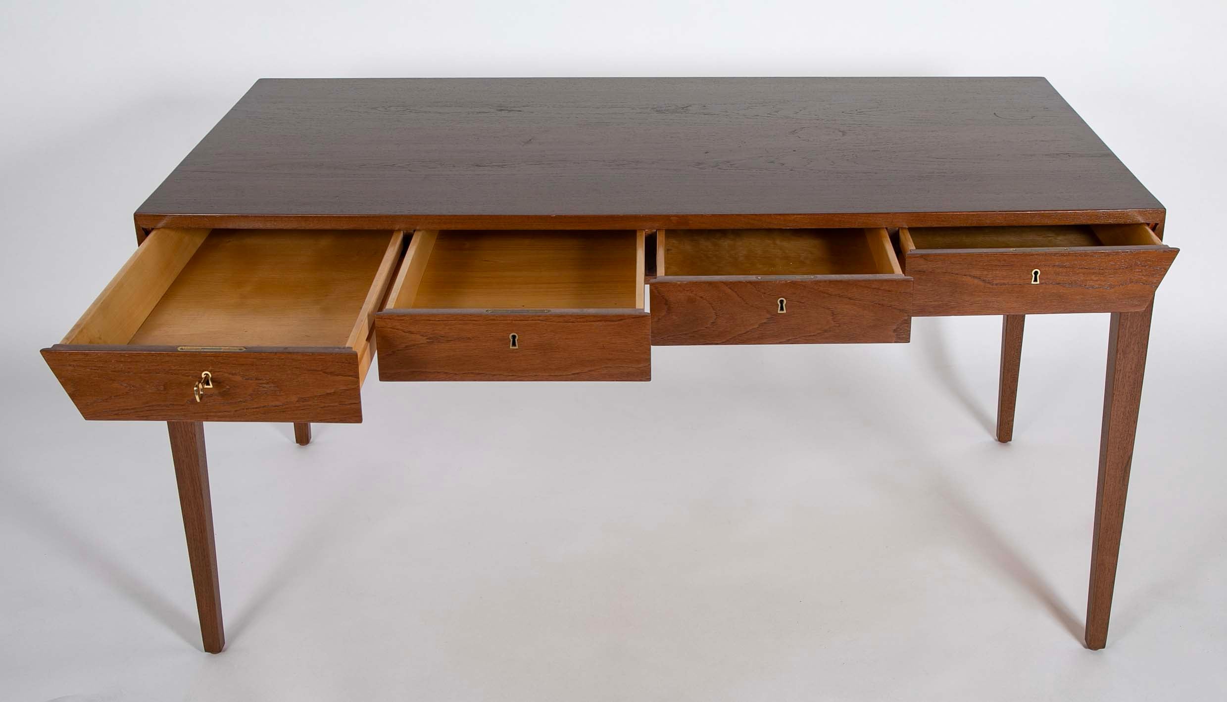 Severin Hansen Teak Desk for Haslev Møbelfabrik