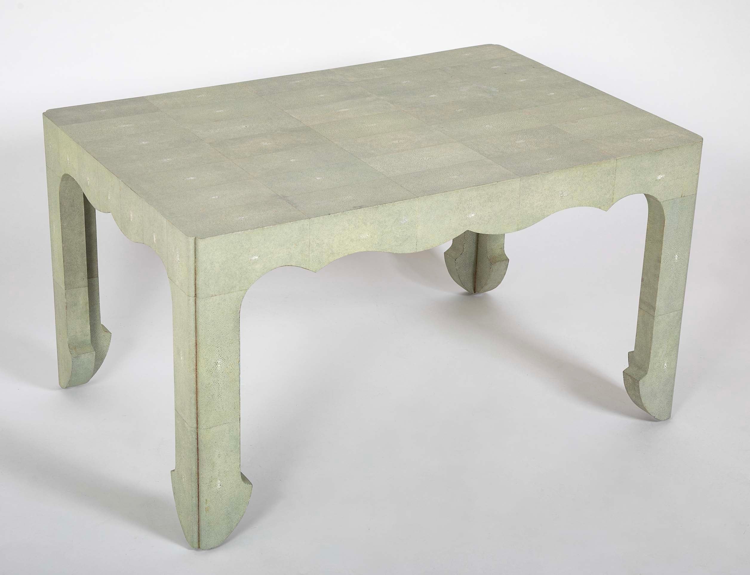 Pale Green Shagreen Veneered Coffee or Low Table