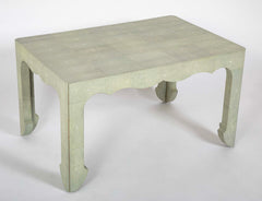 Pale Green Shagreen Veneered Coffee or Low Table