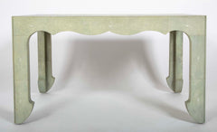 Pale Green Shagreen Veneered Coffee or Low Table