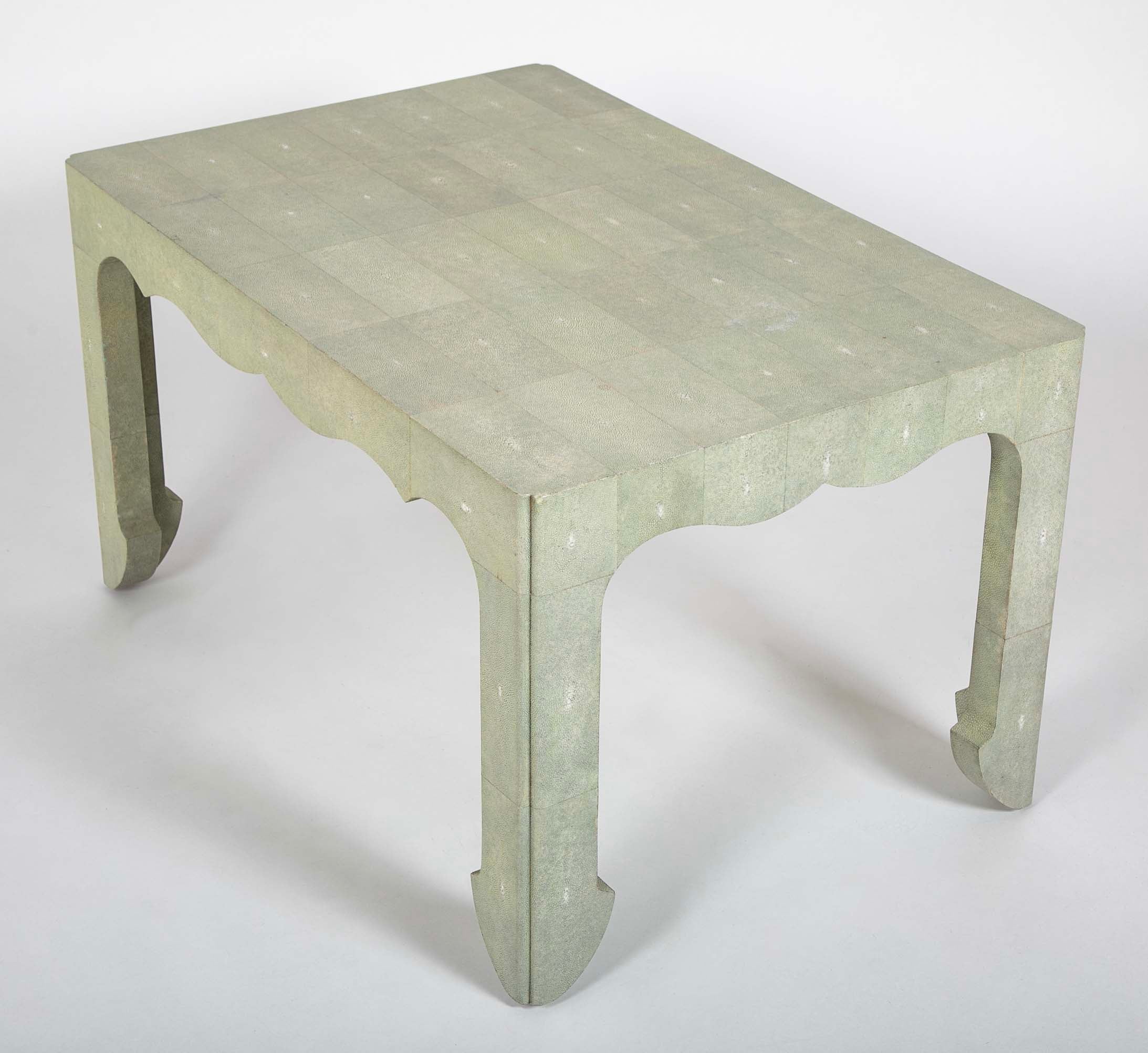 Pale Green Shagreen Veneered Coffee or Low Table