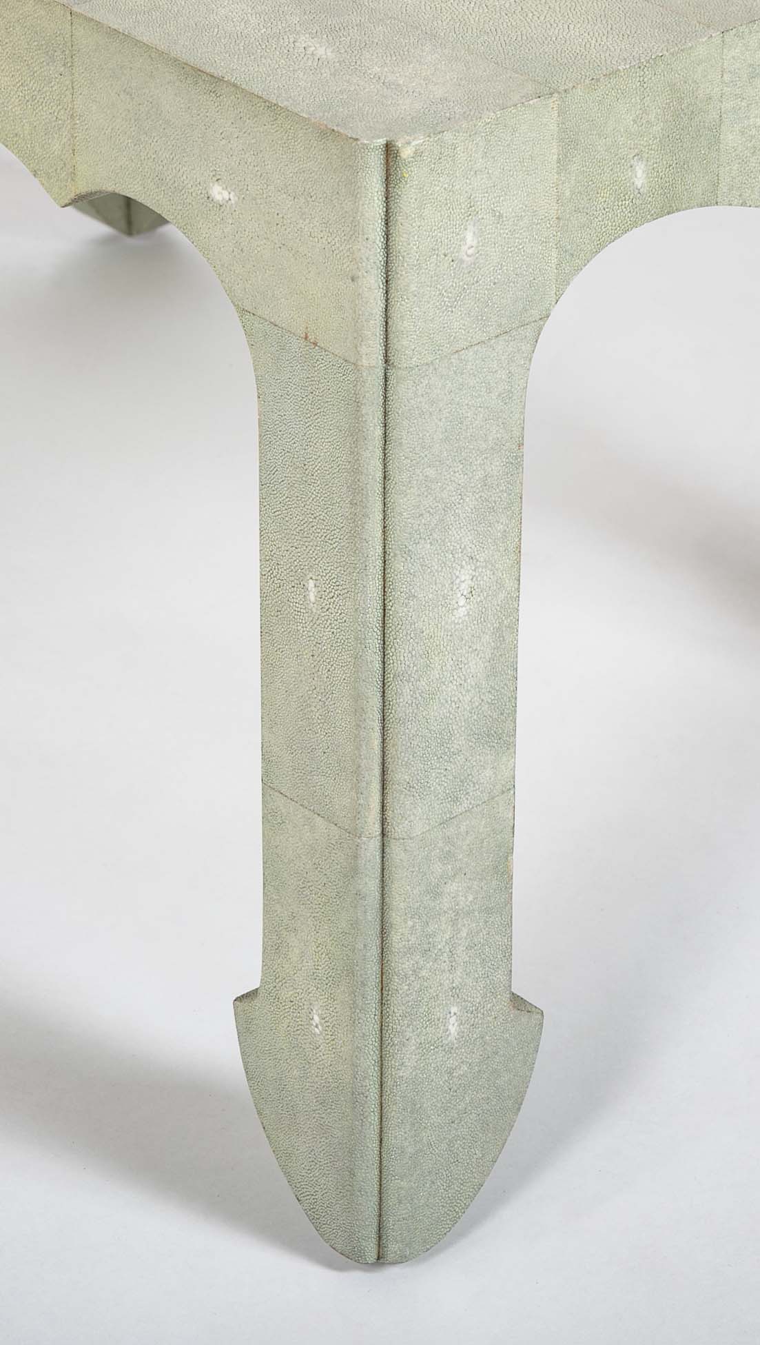 Pale Green Shagreen Veneered Coffee or Low Table