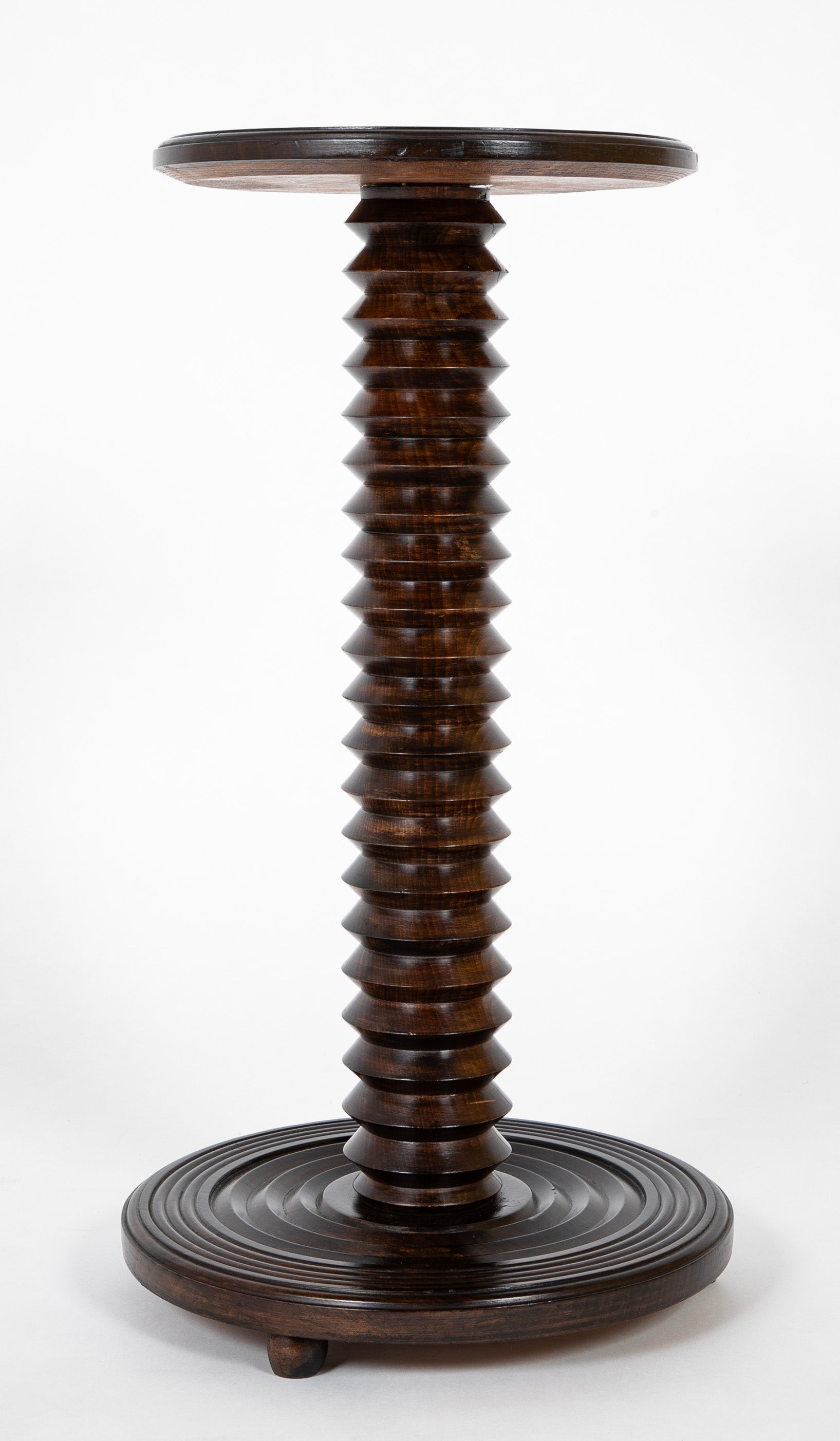 Charles Dudouyt Occasional Table with a Turned Wood Pedestal