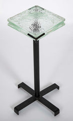French Iron & Glass Occasional Table in the Style of Jacques Adnet