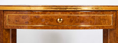 De Coene Freres Burlwood Occasional Table with Leather Top