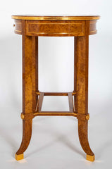 De Coene Freres Burlwood Occasional Table with Leather Top