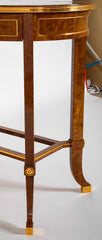 De Coene Freres Burlwood Occasional Table with Leather Top
