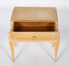 Pair of French Single Drawer Sycamore Veneer Bedside Tables