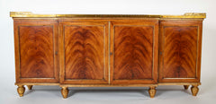 Burl Neoclassical Style Sideboard with Brass Gallery