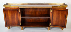 Burl Neoclassical Style Sideboard with Brass Gallery