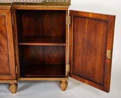 Burl Neoclassical Style Sideboard with Brass Gallery