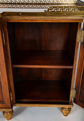 Burl Neoclassical Style Sideboard with Brass Gallery