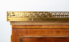 Burl Neoclassical Style Sideboard with Brass Gallery