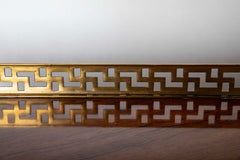 Burl Neoclassical Style Sideboard with Brass Gallery