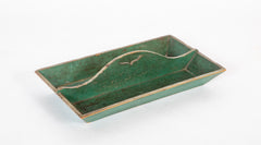 19th Century American Green Painted Pine Cutlery Tray