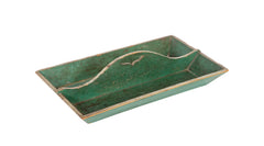 19th Century American Green Painted Pine Cutlery Tray