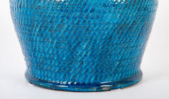 A Nils Kahler Stoneware Vase with Partial Turquoise Glaze