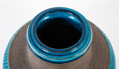 A Nils Kahler Stoneware Vase with Partial Turquoise Glaze