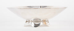 Tiffany Round Silver Bowl with Two Waving Bands as Base