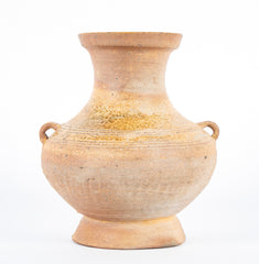 A Tang Dynasty Hu Form Pottery Vase with Loop Handles