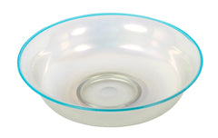 Steuben Verre de Soie Shallow Bowl with Turquoise Rim