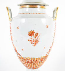 Chinese Export Lidded Urn With Iron Red and Gilt Design
