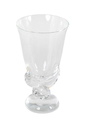 Steuben Glass Vase with Scrolled Circular Base Designed by George Thomas