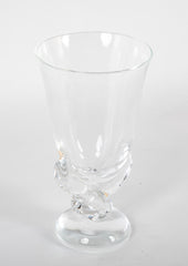 Steuben Glass Vase with Scrolled Circular Base Designed by George Thomas