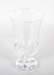 Steuben Glass Vase with Scrolled Circular Base Designed by George Thomas