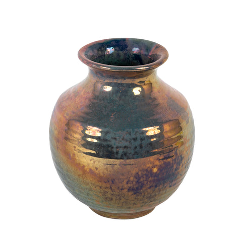A Pewabic Pottery Blue Luster Glazed Stoneware Vase
